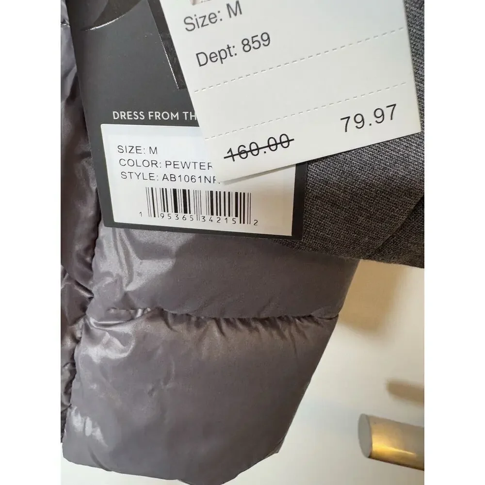 NINE WEST WOMENS HOOD PUFFER COAT NYLON QUILTED WATER/WIND RESIST PARKA JACKET M - Picture 5 of 7